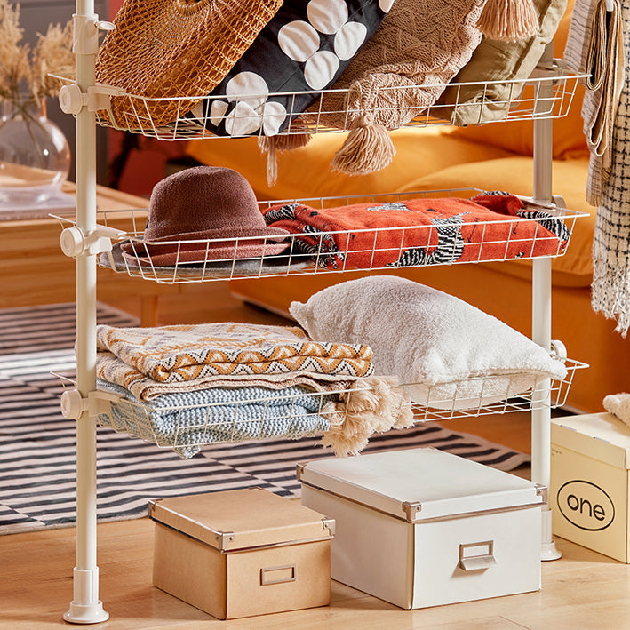 SoBuy | Tringle à vêtements télescopique | Blanc | FRG34-W