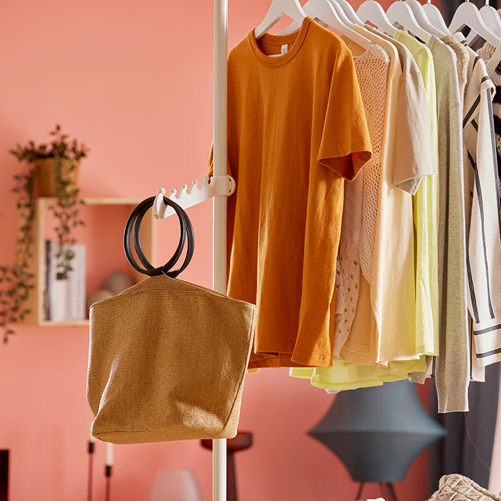 SoBuy | Tringle à vêtements télescopique | Blanc | FRG34-W