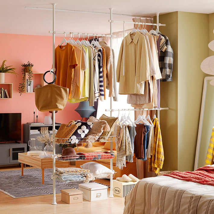 SoBuy | Teleskop Kleiderstange | Weiß| FRG34-W