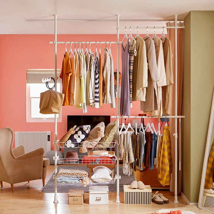 SoBuy | Teleskop Kleiderstange | Weiß| FRG34-W