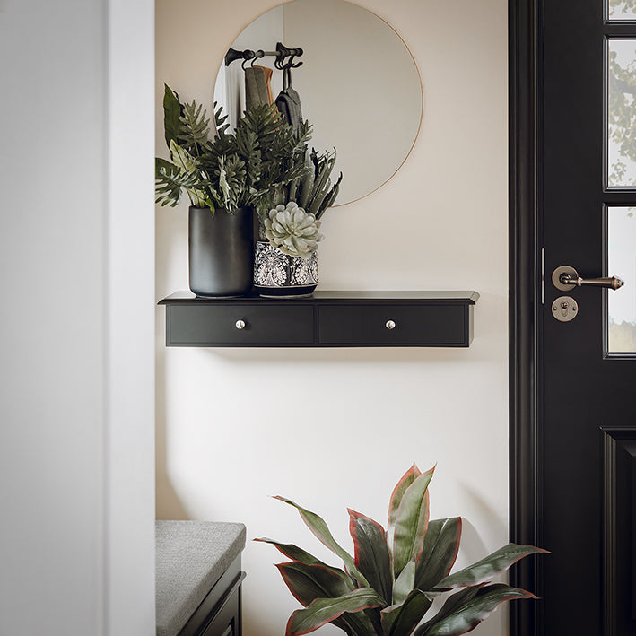 SoBuy | Étagère murale | Armoire murale | Tiroir suspendu | Étagère flottante | Noir | FRG43-SCH