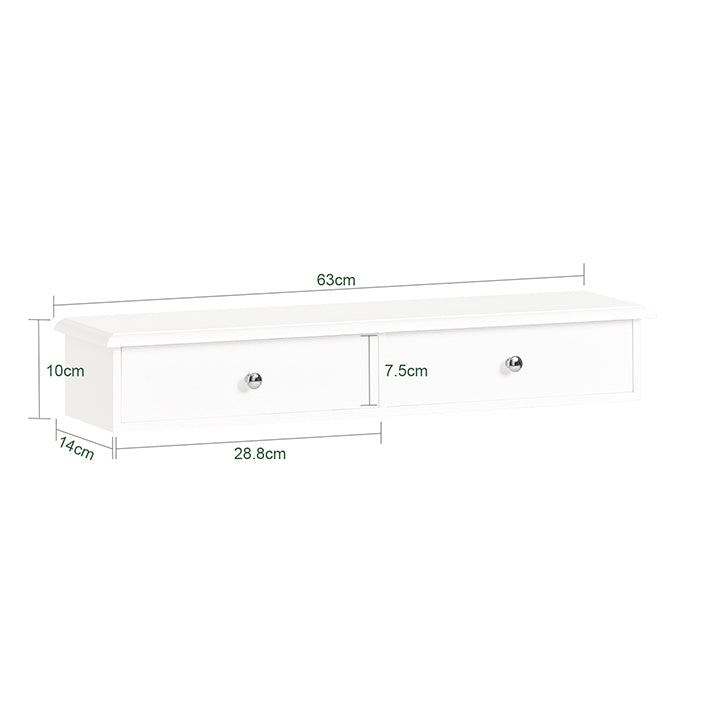 SoBuy | Mensola sospesa | Cassetto a muro | Scaffale a muro Bianco | FRG43-W