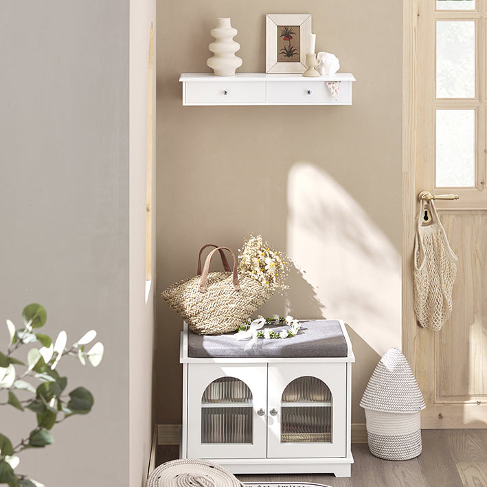 SoBuy | Mensola sospesa | Cassetto a muro | Scaffale a muro Bianco | FRG43-W