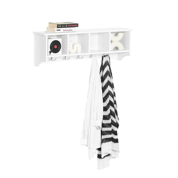 Prevendita | SoBuy | Appendiabiti da parete | Scaffale pensile | Attaccapanni da ingresso bianco | FRG48-L-W