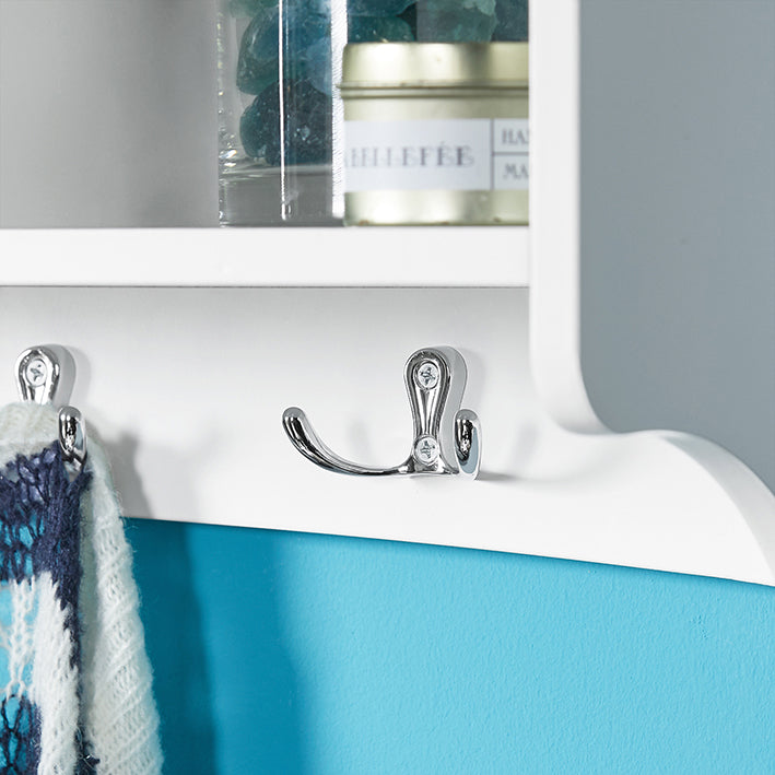 Prévente | SoBuy | Portemanteau mural | Étagère murale | Portemanteau de couloir blanc | FRG48-L-W