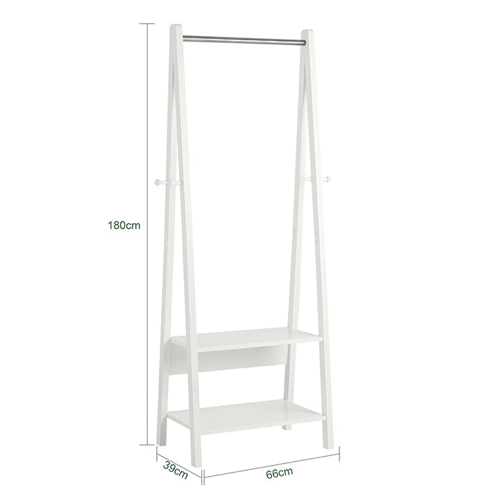 SoBuy | Appendiabiti | Stand appendiabiti | Asta appendiabiti bianca | FRG59-W