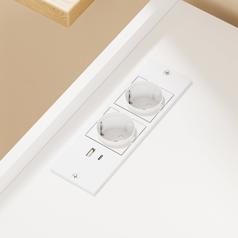 SoBuy Mikrowellenschrank mit 4-in-1-Ladestation für Küche Weiß FSB09-E-W