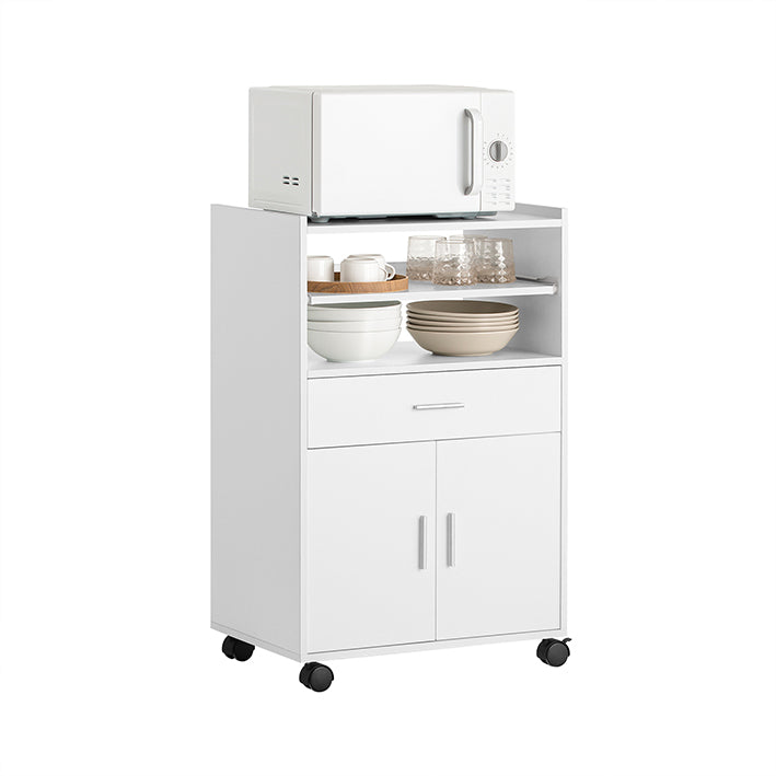 SoBuy | Mobile da Cucina | Mobile per Microonde | Mobiletto con Ruote Bianco | FSB09-W