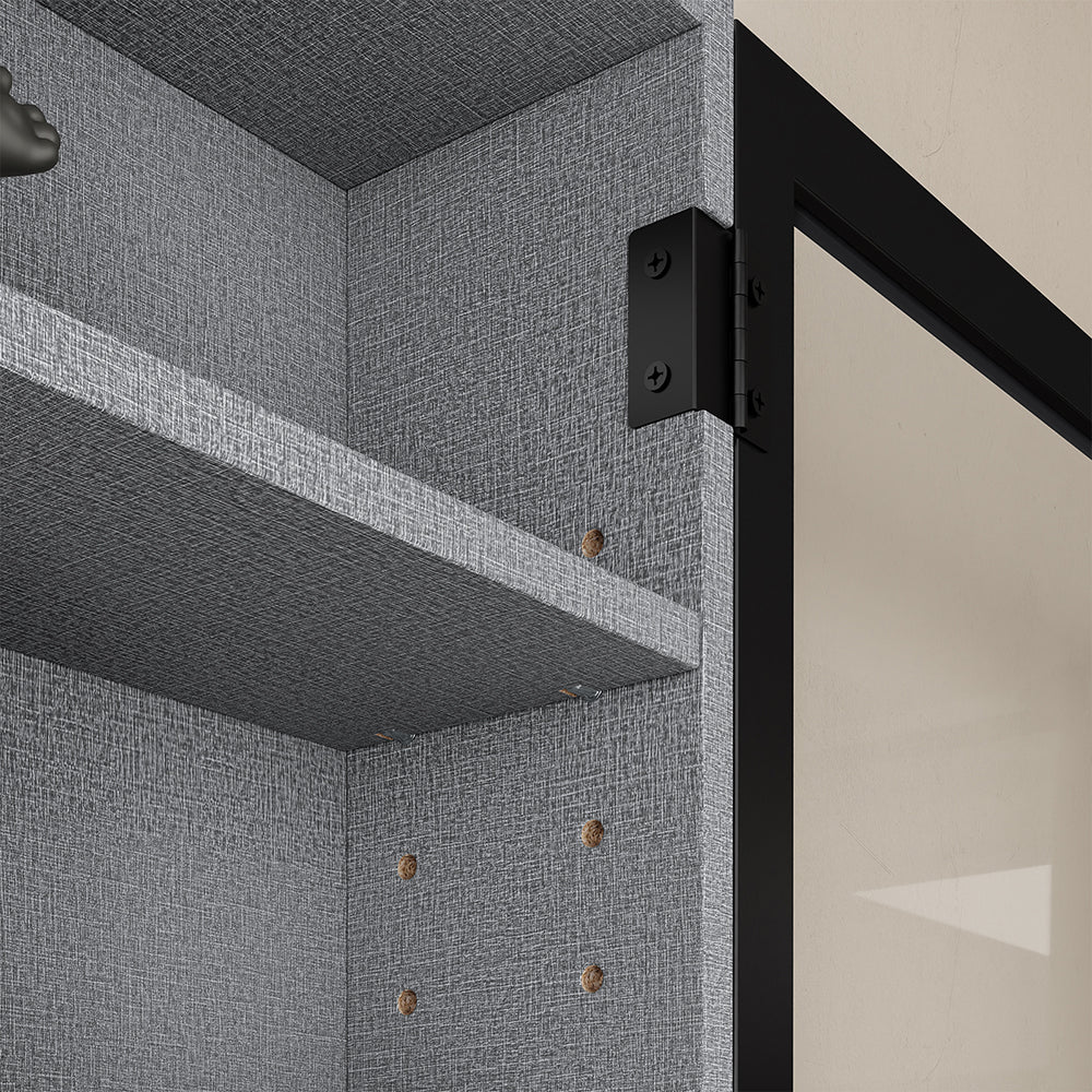 SoBuy | Wandschrank hängend schmal mit 2 Türen Dunkelgrau | FSB113-H-DG
