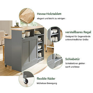 SoBuy | Madia con ante scorrevoli | Credenza da cucina | Cassettiera grigio chiaro | FSB36-HG
