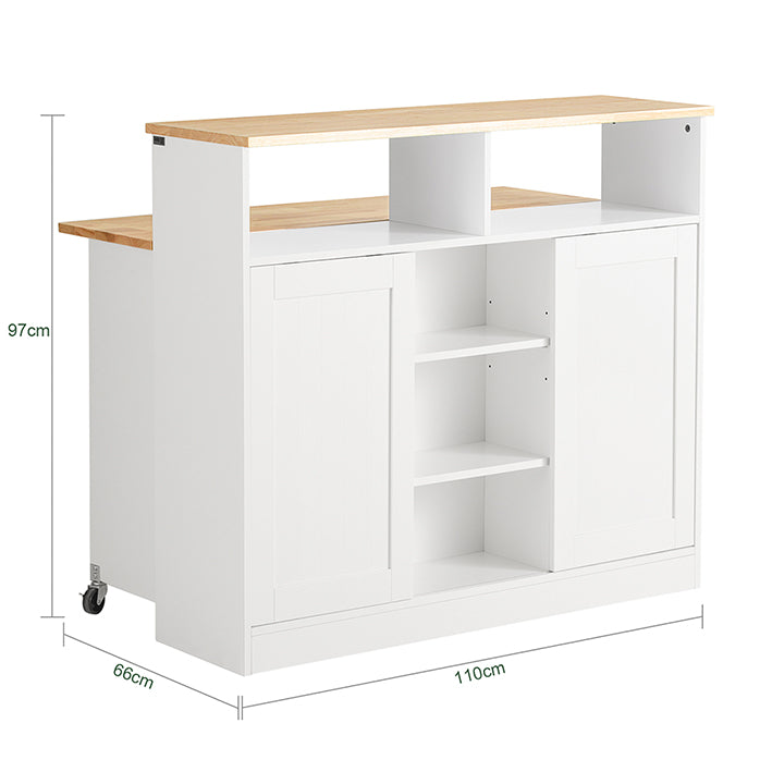 SoBuy | Buffet à portes coulissantes | Îlot de cuisine | Commode | Blanc | FSB36-WN