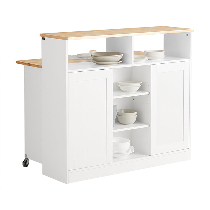 SoBuy | Buffet à portes coulissantes | Îlot de cuisine | Commode | Blanc | FSB36-WN