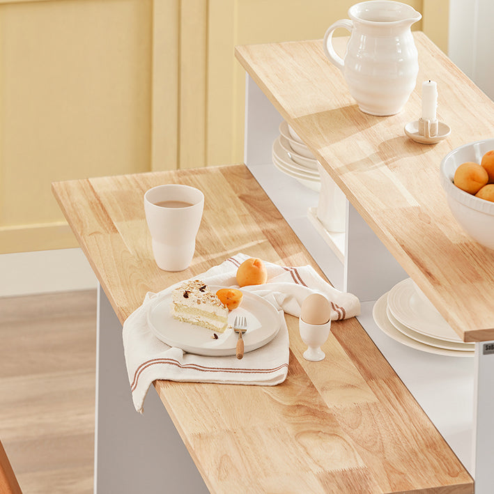 SoBuy | Buffet à portes coulissantes | Îlot de cuisine | Commode | Blanc | FSB36-WN