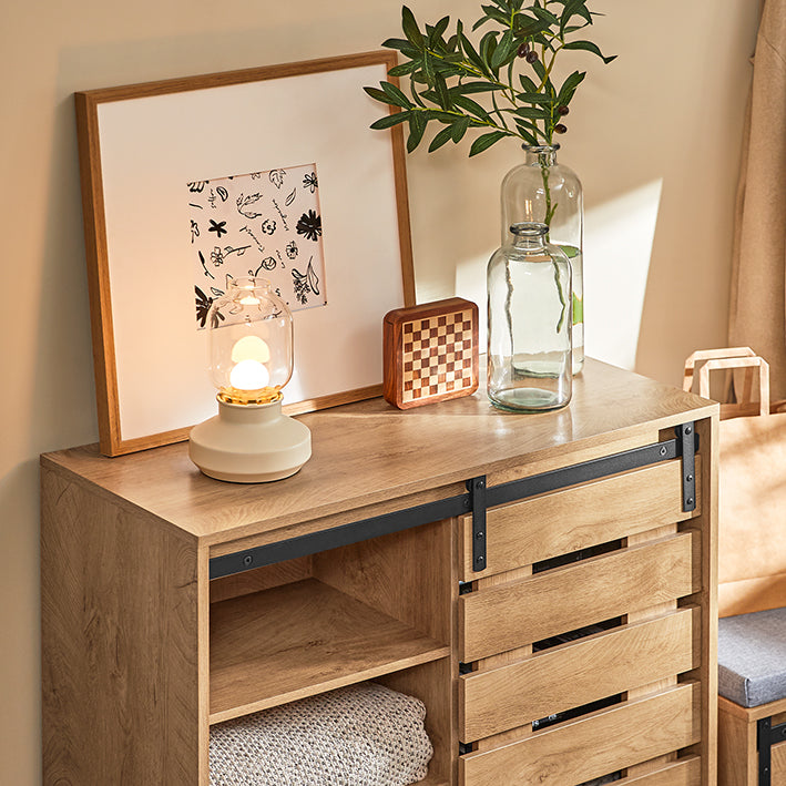 SoBuy | Buffet à porte coulissante | Commode | Meuble à chaussures | Meuble d'entrée | FSB65-N