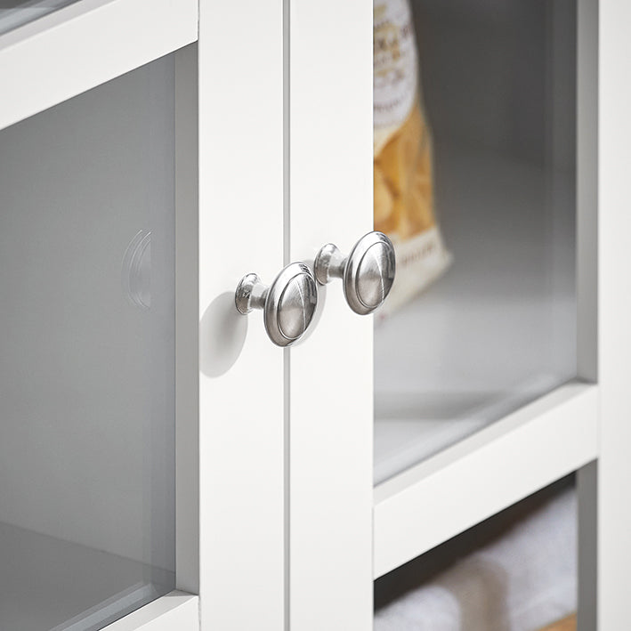 SoBuy | Meuble de Cuisine avec Porte Vitrée | Bahut | Buffet Haut | Commode | Blanc | FSB77-W