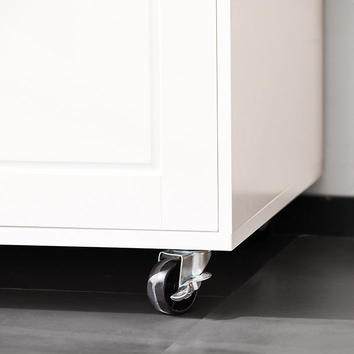 SoBuy | Carrello da Cucina | Credenza su Ruote | Armadietto per Microonde | Bianco | FSB78-W