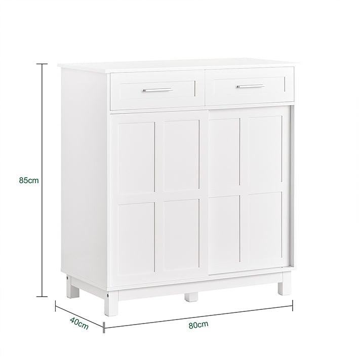 SoBuy | Schuhschrank | Sideboard mit Schiebetüren | Küchenschrank | Kommode | FSB84-W