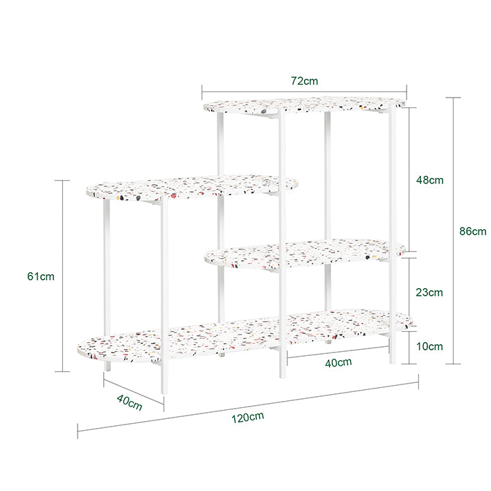 SoBuy | Konsolentisch Metall | Flurtisch | Sideboard | Standregal | Marmor Weiß | FSB89-W