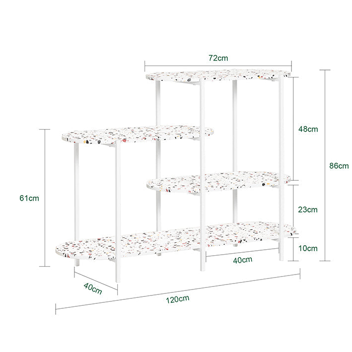 SoBuy | Consolle in metallo | Tavolo da ingresso | Credenza | Scaffale autoportante | Marmo bianco | FSB89-W