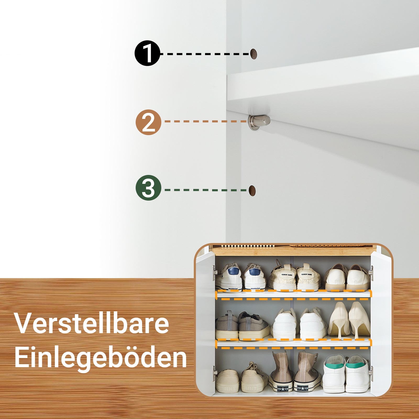 SoBuy | Sideboard | Aufbewahrungsschrank | Flurschrank | Kommode | Küchenschrank | FSB97-WN