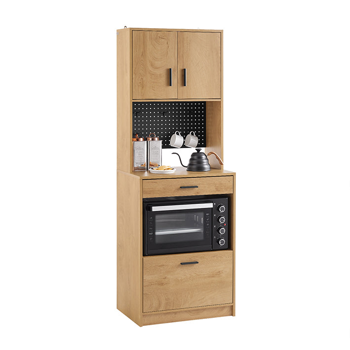 Prevendita | SoBuy Armadietto da cucina con ante per microonde 170cm con pannello forato - Mobiletto cucina Vintage 60x170x40cm FSB98-N
