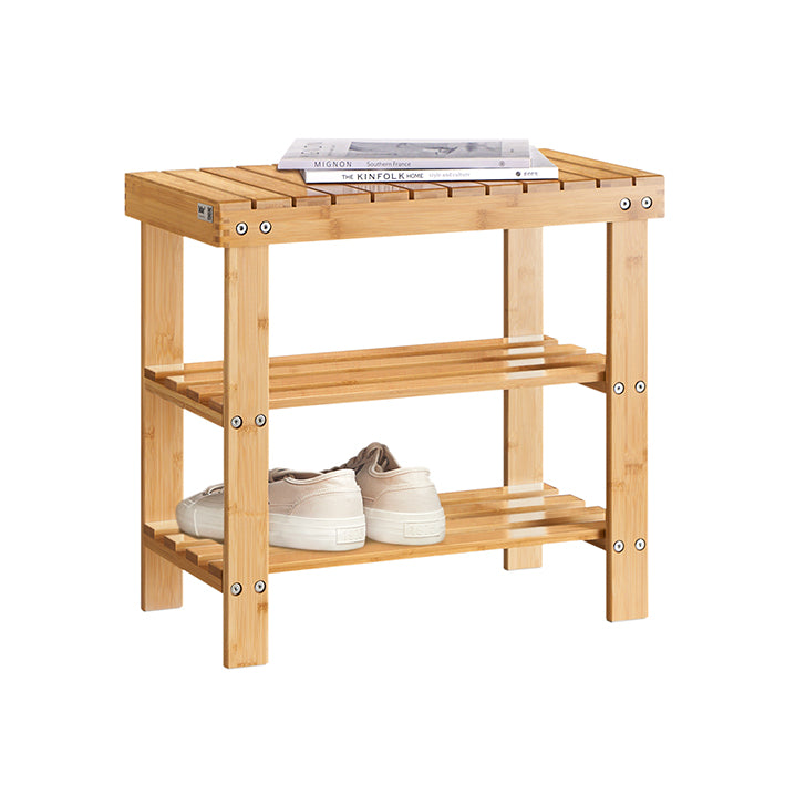 SoBuy | Étagère à chaussures | Banc étroit | Largeur 50 cm | Bambou | FSR02-KN