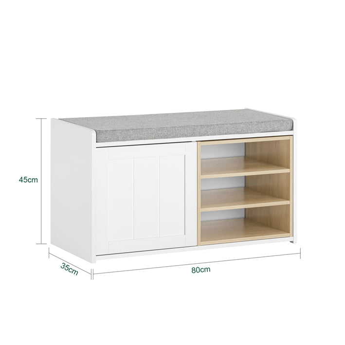 SoBuy | Banc à chaussures | Banc avec rangement | Étagère à chaussures | Banc d'entrée | FSR109-WN