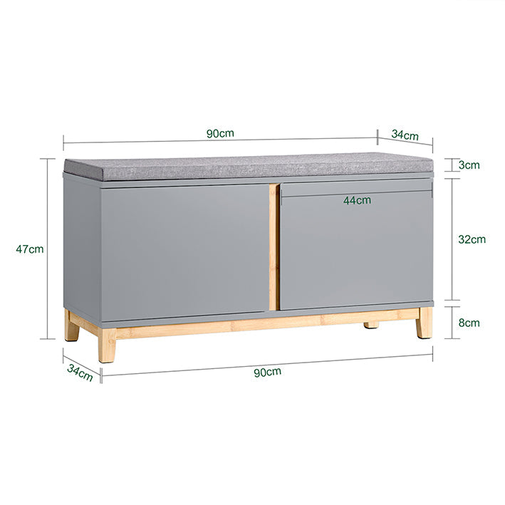 SoBuy | Scarpiera con seduta | Panchina appendiabiti | Panca | Panca da corridoio | Grigio chiaro | FSR117-HG
