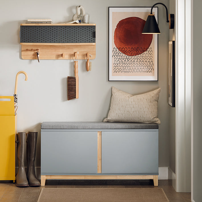 SoBuy | Banc à chaussures avec assise | Banc d'entrée | Banc | Banc d'entrée | Gris clair | FSR117-HG