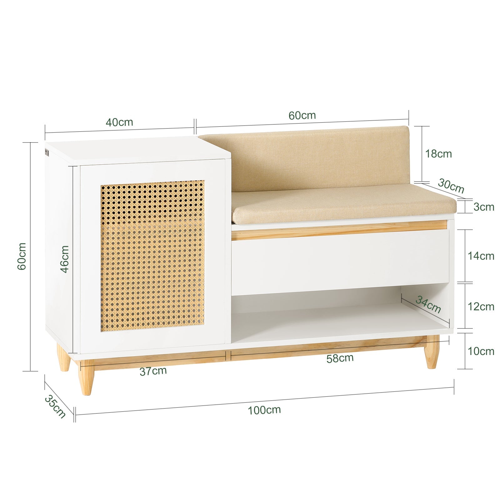 SoBuy | Panca appendiabiti | Panca | Panca da ingresso | Scarpiera | Scarpiera | FSR128-W