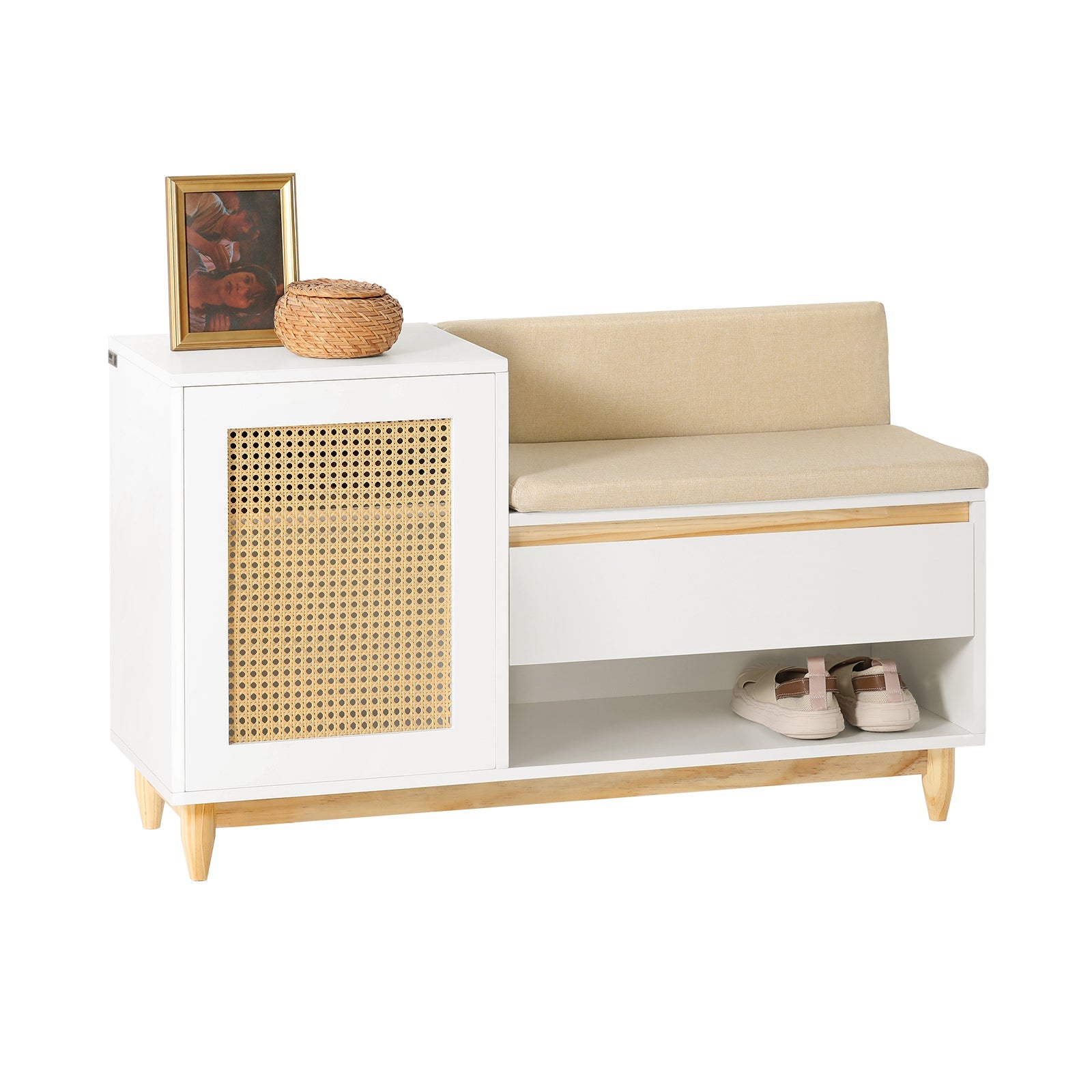 SoBuy | Panca appendiabiti | Panca | Panca da ingresso | Scarpiera | Scarpiera | FSR128-W