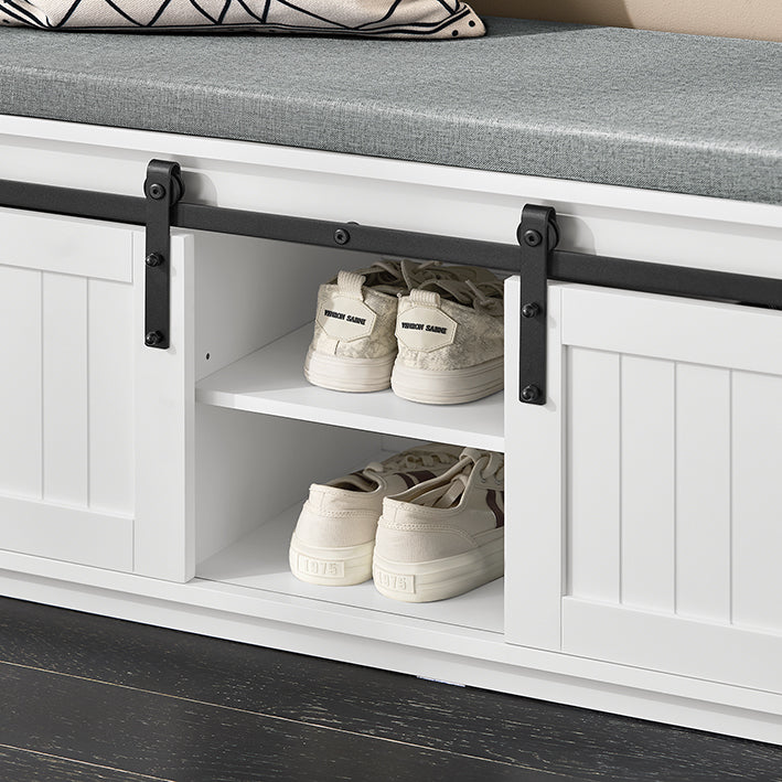 SoBuy | Scarpiera con seduta | Panchina | Panca da ingresso | Scarpiera | Bianco | FSR133-K-W