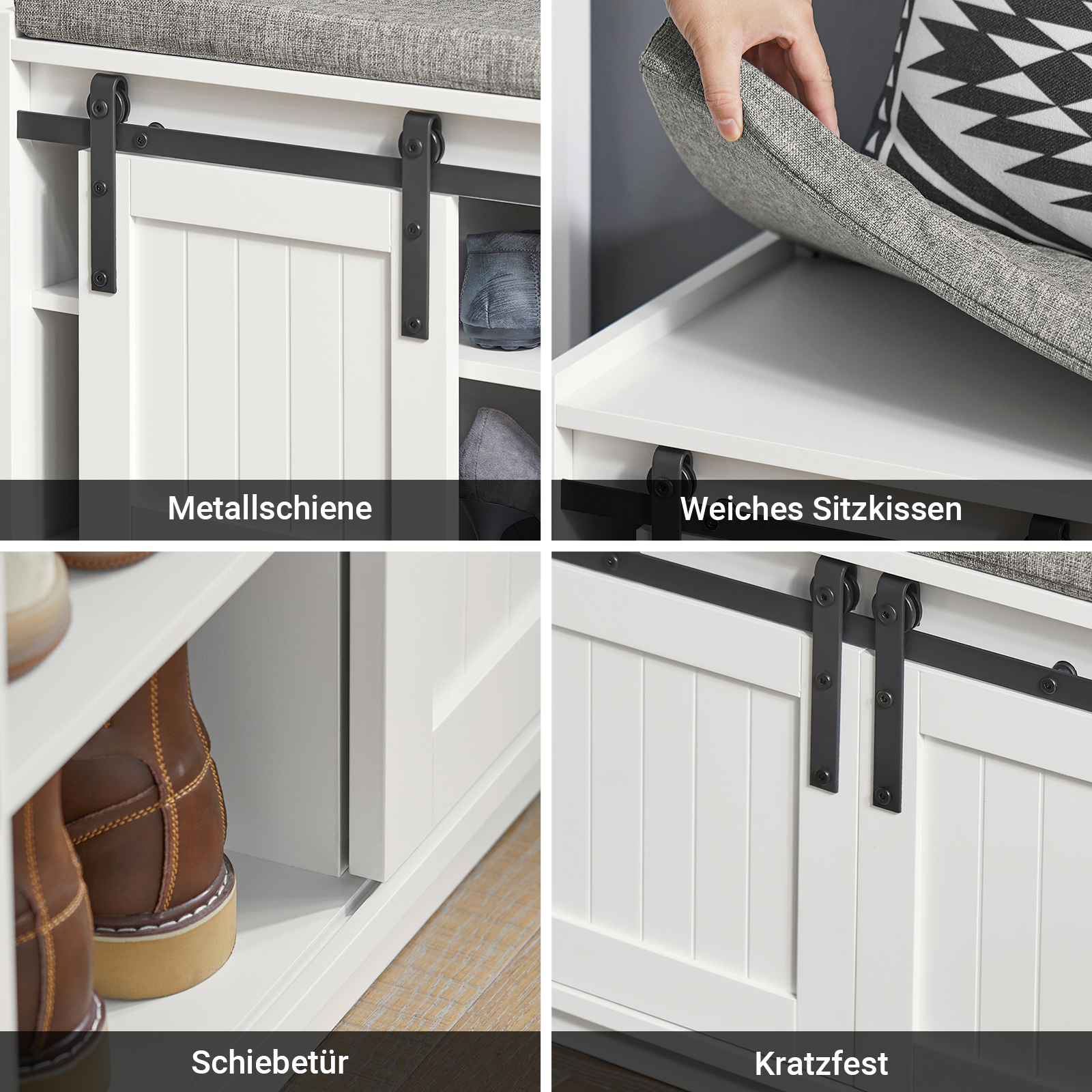 SoBuy | Banc d'entrée | Banc d'assise | Banc de couloir | Banc à chaussures | FSR133-W