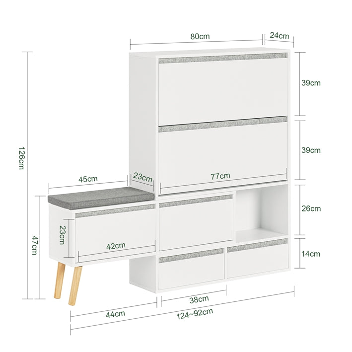 SoBuy | Meuble à chaussures | Rangement pour chaussures | Blanc | FSR134-W