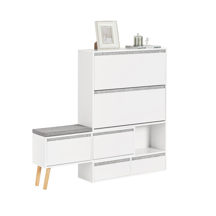 SoBuy | Meuble à Chaussures à abattants | Meuble de Rangement Chaussures Blanc | FSR134-W