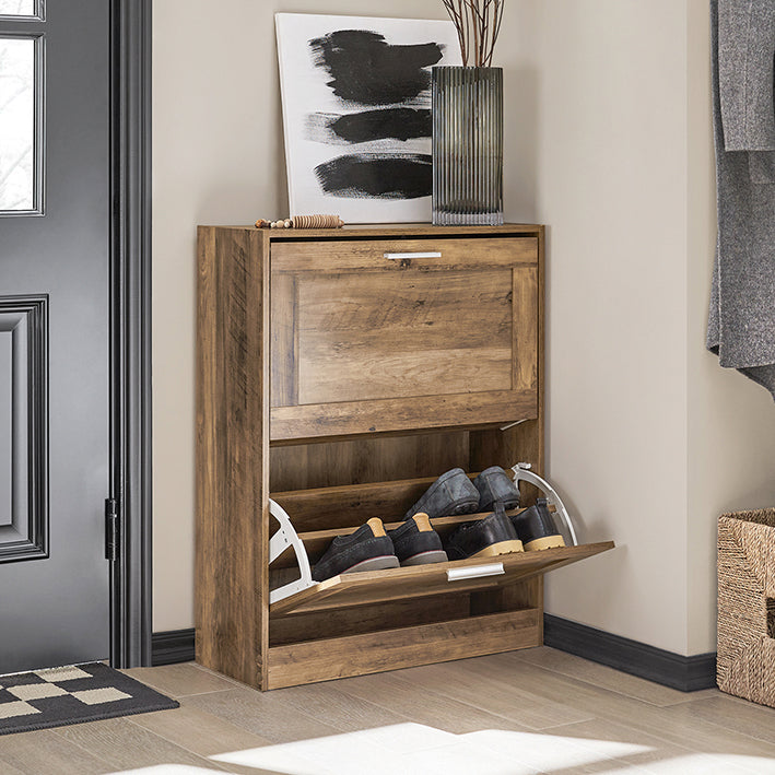 SoBuy | Meuble à chaussures | Armoire à chaussures à 2 abattants | Commode à chaussures | FSR137-F