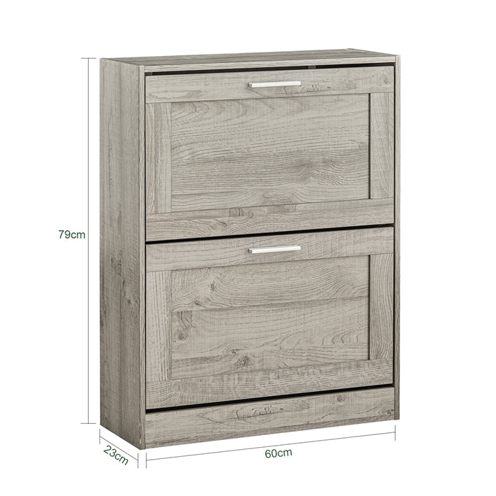 SoBuy | Meuble à Chaussures | Meuble de Rangement à Chaussures avec 2 Abattants | Commode à Chaussures | FSR137-HG