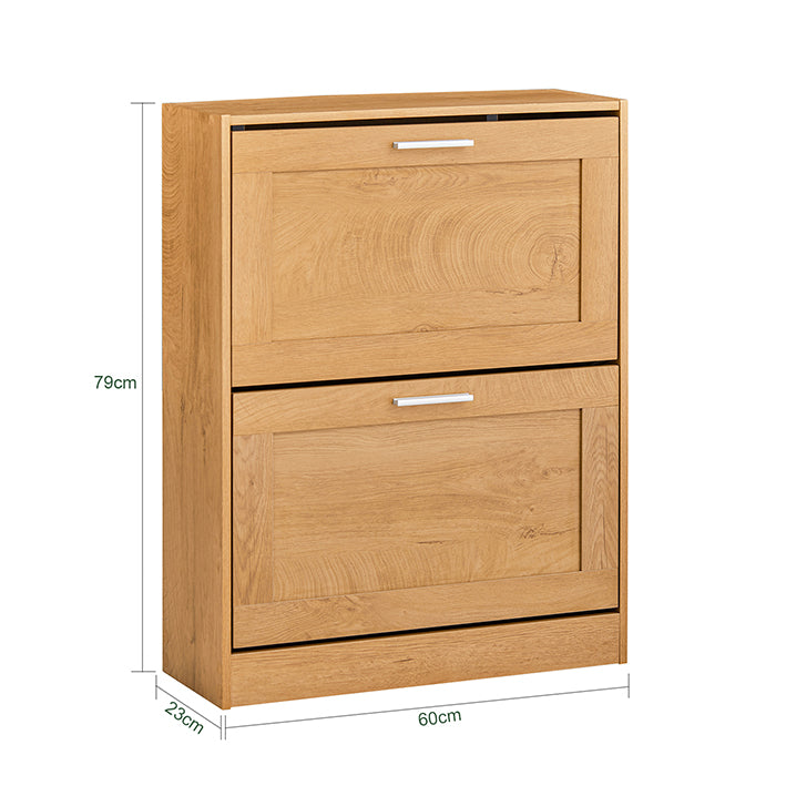 SoBuy | Meuble à chaussures | Armoire à chaussures avec 2 abattants | Commode à chaussures | FSR137-N
