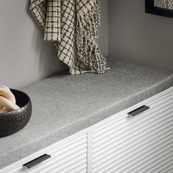SoBuy | Banc à chaussures | Meuble à chaussures avec coussin | Commode de rangement | Coffre à chaussures | Blanc | FSR147-W