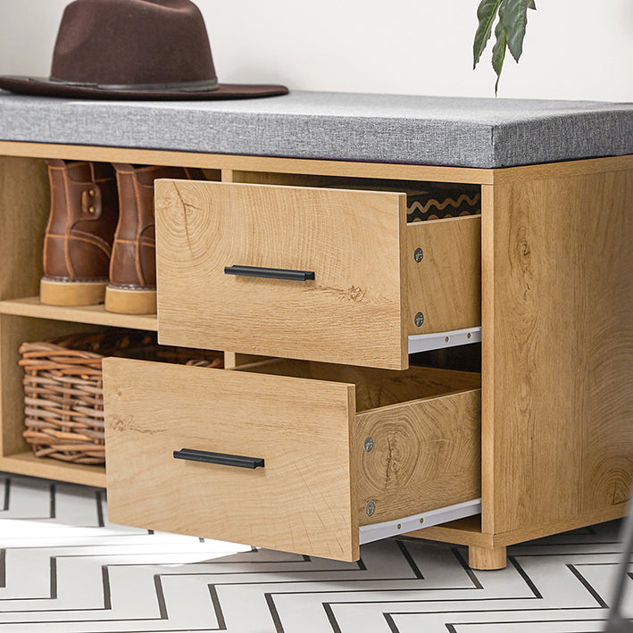 SoBuy | Scarpiera con panca | Cassapanca portatutto | Mobile per scarpe | Panca da ingresso | stretto Naturale | FSR148-N