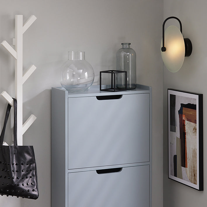 SoBuy | Meuble à chaussures 3 portes | Armoire à chaussures | Coffre à chaussures | Gris clair | FSR151-H-HG