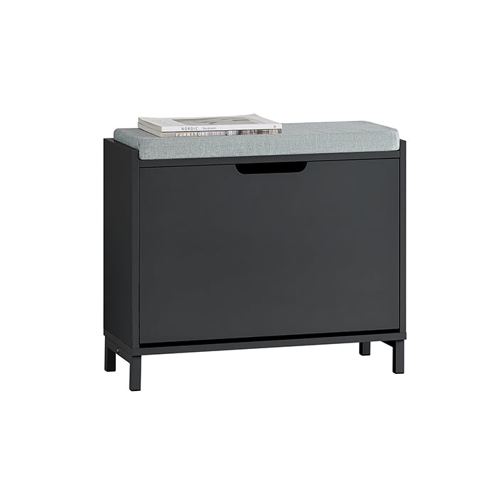 SoBuy | Meuble à chaussures à 1 rabat | Meuble à chaussures étroit | Coffre à chaussures | Noir | FSR151-K-SCH