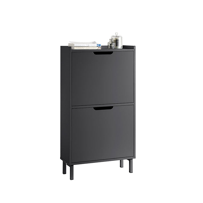SoBuy | Scarpiera a 2 ante a ribalta | Armadio portascarpe | Cassettiera portascarpe | Nero | 50x90x19cm | FSR151-SCH