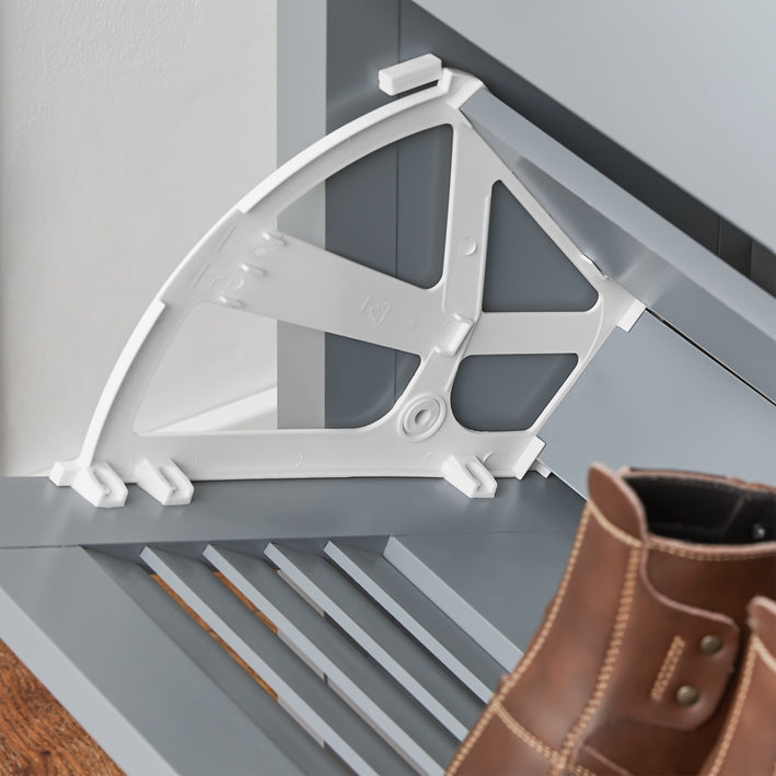 SoBuy | Meuble à chaussures | Meuble à chaussures à 2 portes | Coffre à chaussures | Gris clair | FSR152-HG