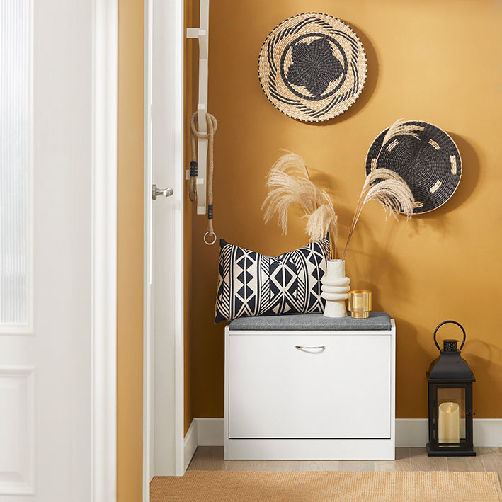 Prévente | SoBuy | Meuble à chaussures | Banc à chaussures avec étagère intégrée | Blanc | FSR16-KW