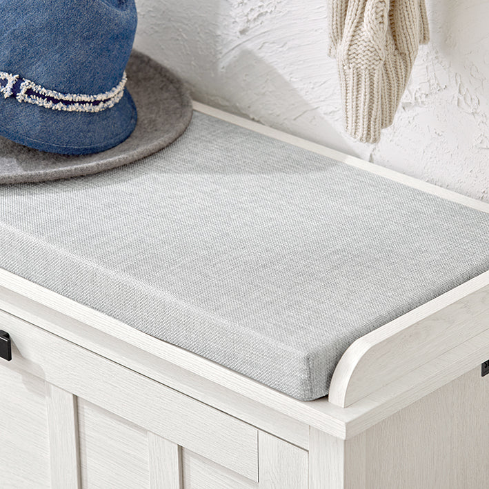 SoBuy | Scarpiera con cuscino | Panchina | con 1 anta a ribalta | Bianco vintage | FSR161-W