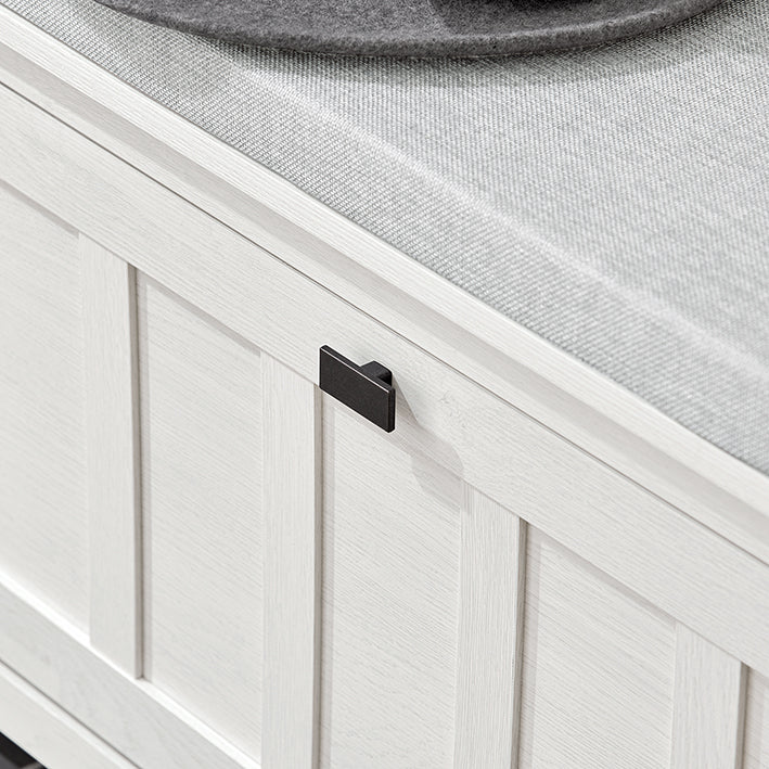 SoBuy | Schuhbank mit Sitzkissen | Sitzbank | mit 1 Klappe | Vintage-Weiß | FSR161-W