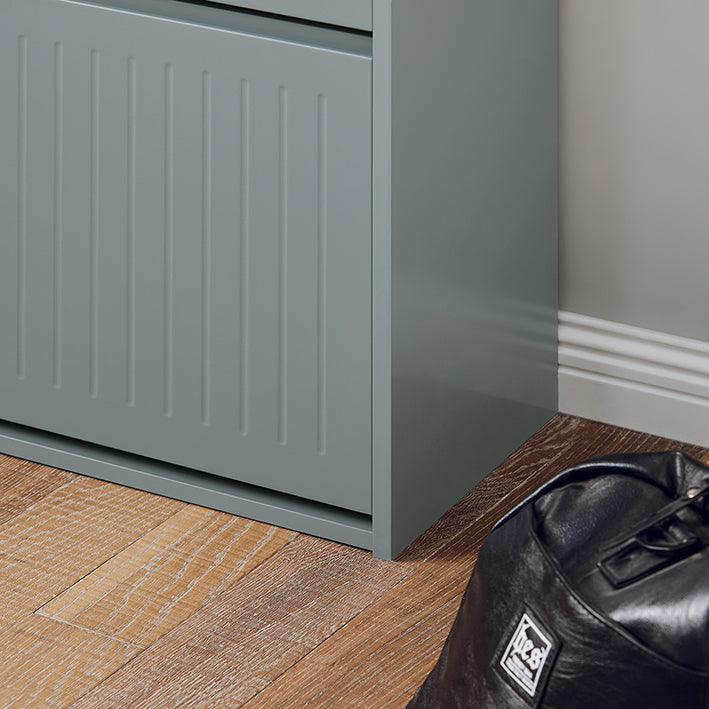 SoBuy | Meuble à chaussures 3 portes | Armoire à chaussures | Étagère à chaussures | Gris clair | FSR165-H-HG