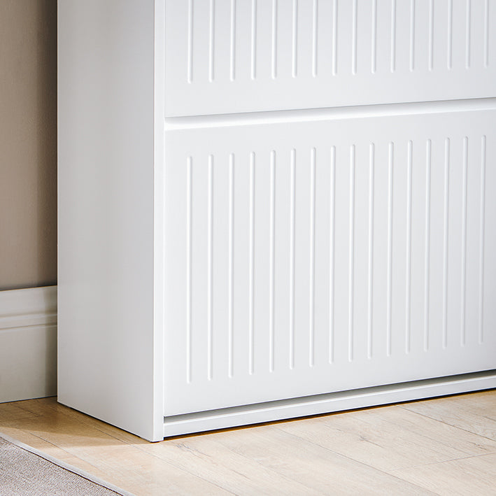 SoBuy | Meuble à chaussures 2 portes et 1 tiroir | Rangement à chaussures | Blanc | FSR165-W