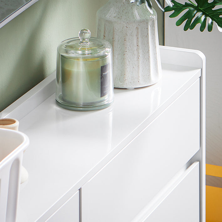 Prévente | SoBuy | Meuble à chaussures 4 portes et 2 tiroirs | Armoire à chaussures | Étagère à chaussures | Blanc | FSR169-W